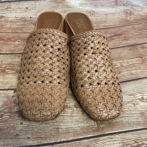 Franco Sarto Neo 3 Mule Slide Citron Woven Leather Size 9.5 tan/ brown - Picture 2 of 15